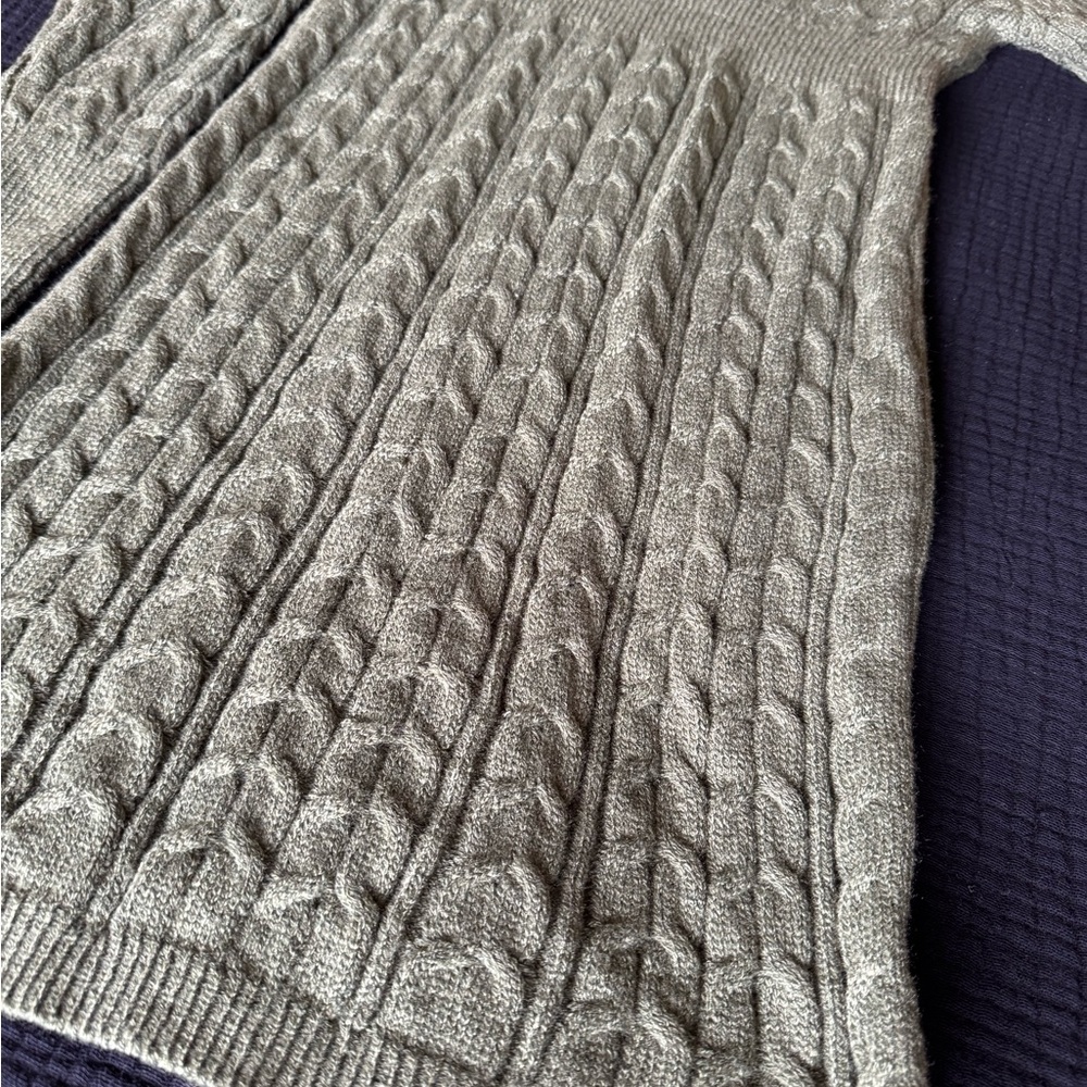 Green Cable Knit Sweater Dress